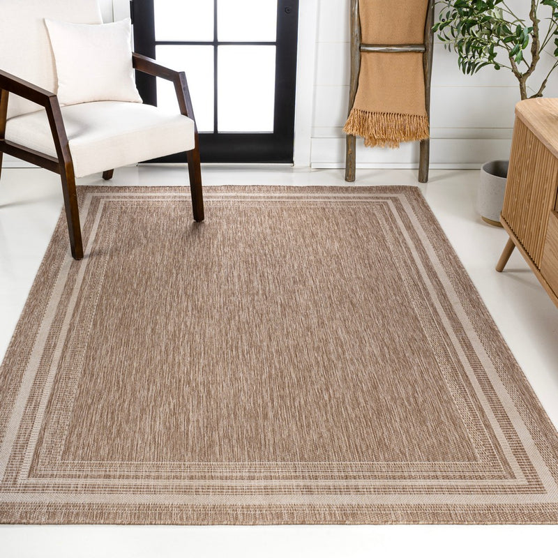 Lido Traditional Casual Pinstripe Border Area Rug