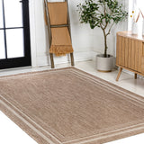 Lido Traditional Casual Pinstripe Border Area Rug