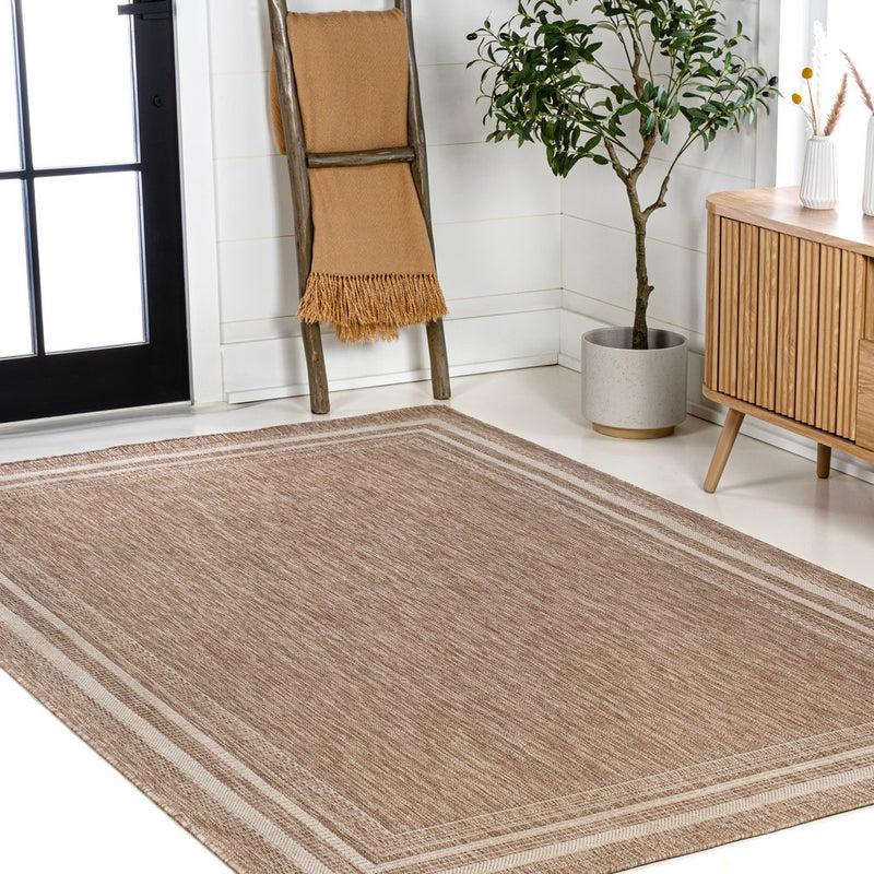 Lido Traditional Casual Pinstripe Border Area Rug