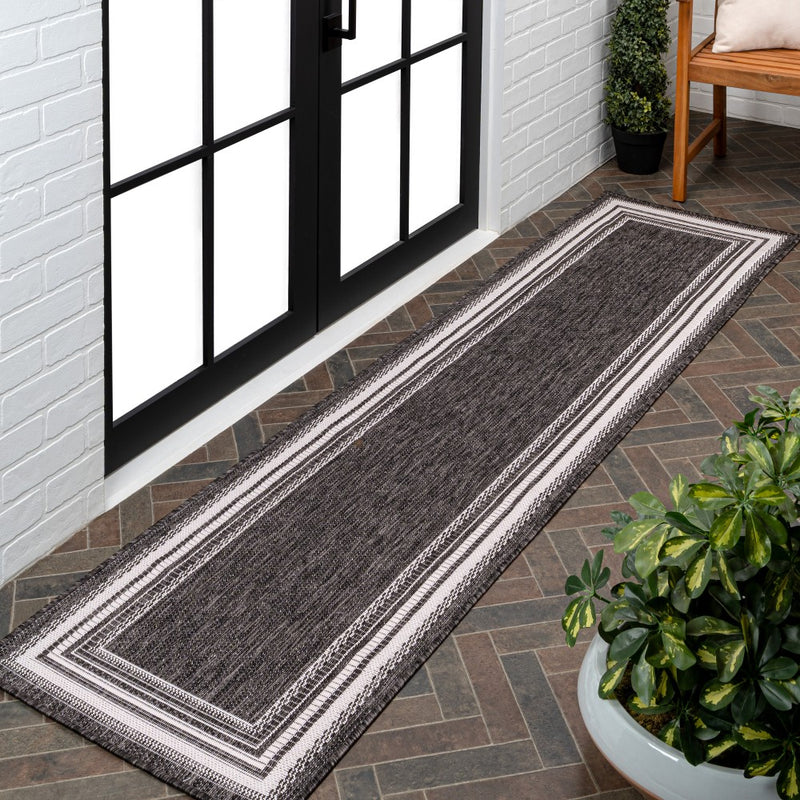 Lido Traditional Casual Pinstripe Border Area Rug