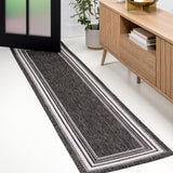 Lido Traditional Casual Pinstripe Border Area Rug