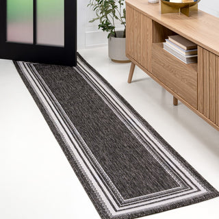Lido Traditional Casual Pinstripe Border Area Rug