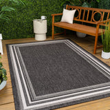 Lido Traditional Casual Pinstripe Border Area Rug