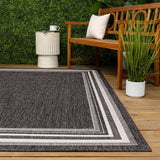 Lido Traditional Casual Pinstripe Border Area Rug