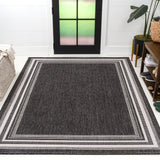 Lido Traditional Casual Pinstripe Border Area Rug