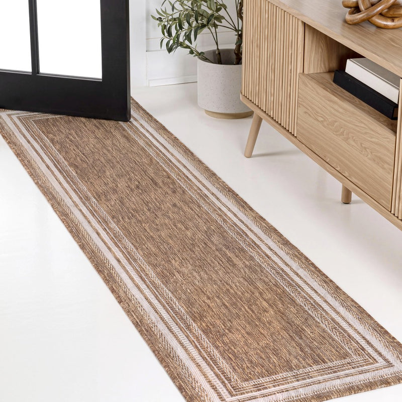 Lido Traditional Casual Pinstripe Border Area Rug