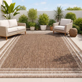 Lido Traditional Casual Pinstripe Border Area Rug