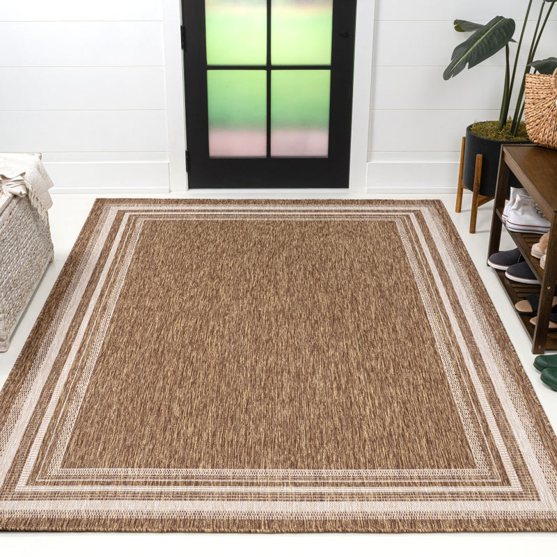 Lido Traditional Casual Pinstripe Border Area Rug