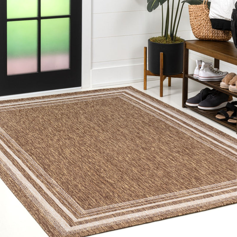 Lido Traditional Casual Pinstripe Border Area Rug