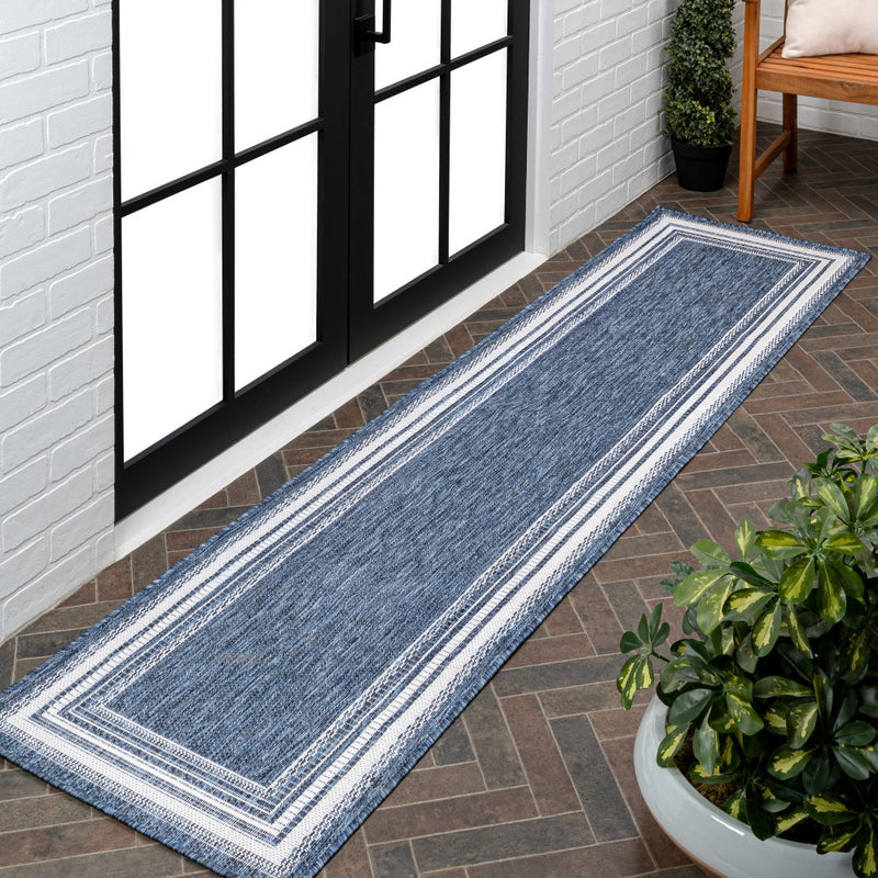 Lido Traditional Casual Pinstripe Border Area Rug