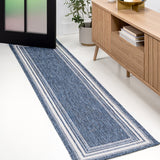 Lido Traditional Casual Pinstripe Border Area Rug