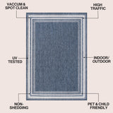 Lido Traditional Casual Pinstripe Border Area Rug