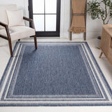 Lido Traditional Casual Pinstripe Border Area Rug