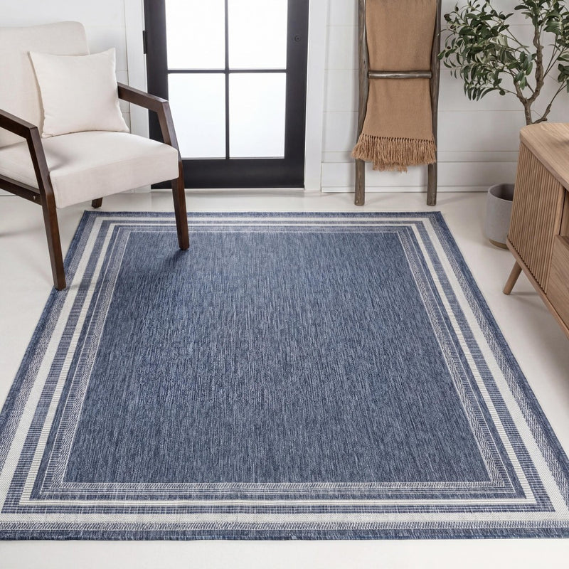 Lido Traditional Casual Pinstripe Border Area Rug