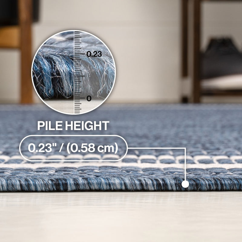 Lido Traditional Casual Pinstripe Border Area Rug