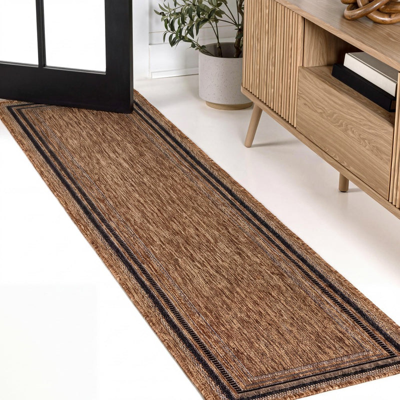 Lido Traditional Casual Pinstripe Border Area Rug