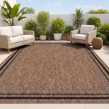 Lido Traditional Casual Pinstripe Border Area Rug