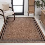 Lido Traditional Casual Pinstripe Border Area Rug