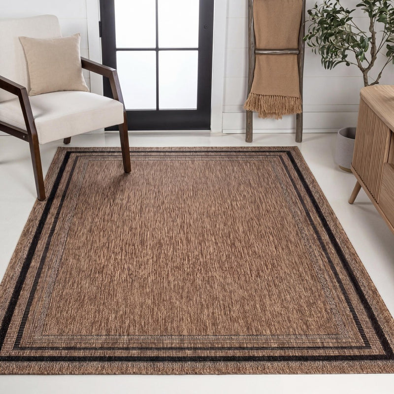 Lido Traditional Casual Pinstripe Border Area Rug
