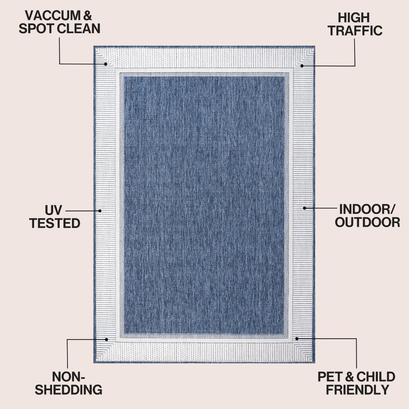 Hali Coastal Casual Wide Stripe Border Area Rug