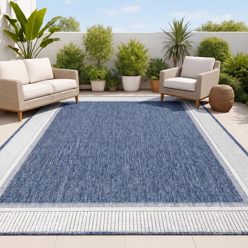 Hali Coastal Casual Wide Stripe Border Area Rug