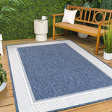 Hali Coastal Casual Wide Stripe Border Area Rug