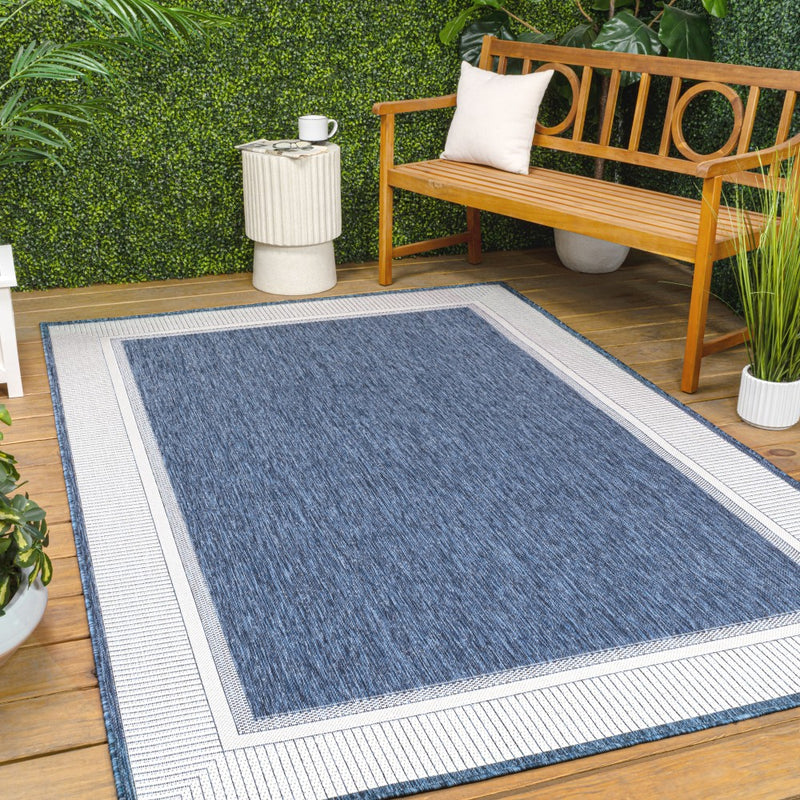 Hali Coastal Casual Wide Stripe Border Area Rug