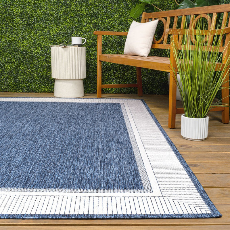 Hali Coastal Casual Wide Stripe Border Area Rug