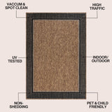 Hali Coastal Casual Wide Stripe Border Area Rug