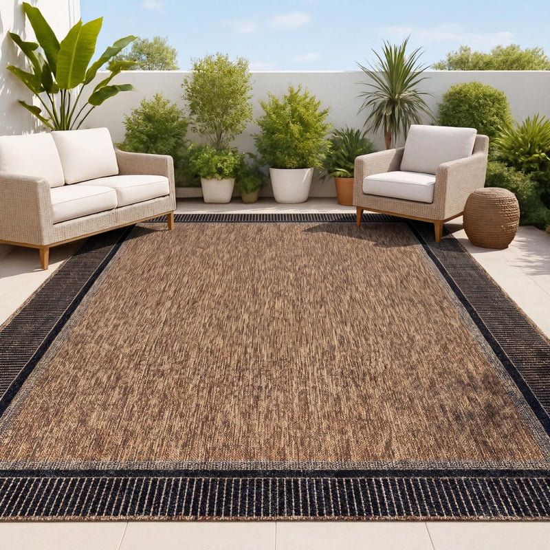 Hali Coastal Casual Wide Stripe Border Area Rug