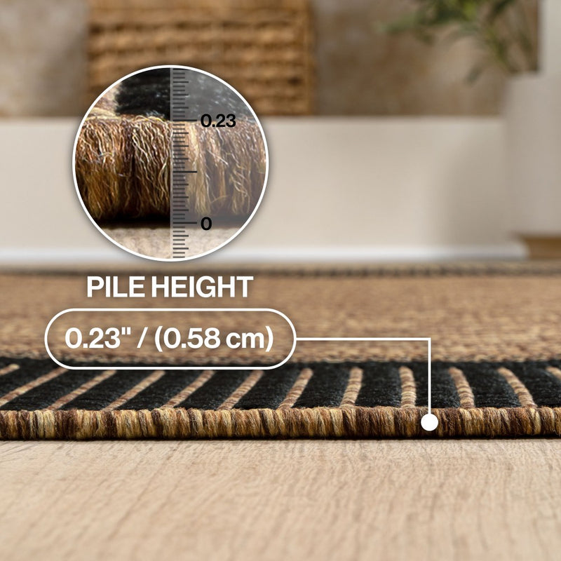 Hali Coastal Casual Wide Stripe Border Area Rug