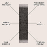 Alda Modern Minimalist Mingled Solid Indoor/Outdoor Area Rug