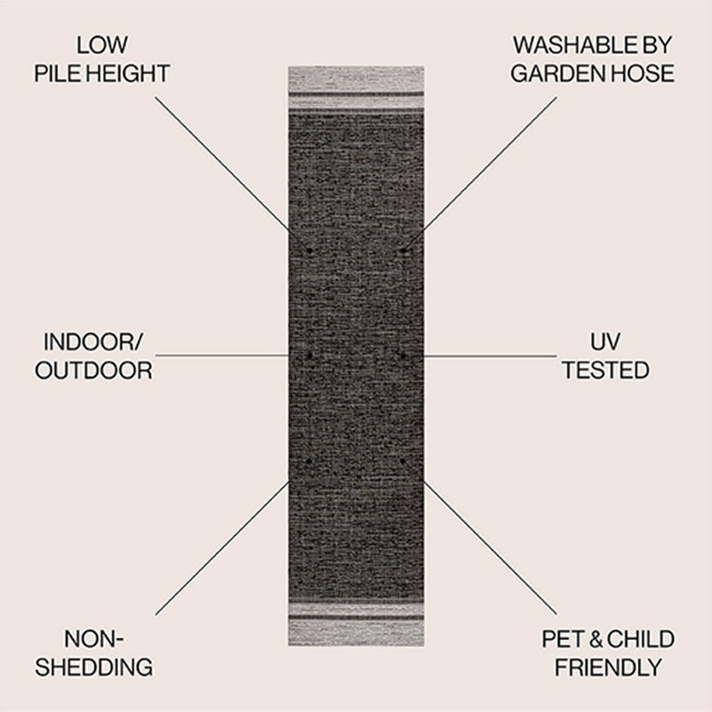 Alda Modern Minimalist Mingled Solid Indoor/Outdoor Area Rug