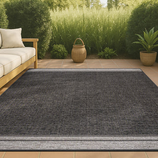 Alda Modern Minimalist Mingled Solid Indoor/Outdoor Area Rug