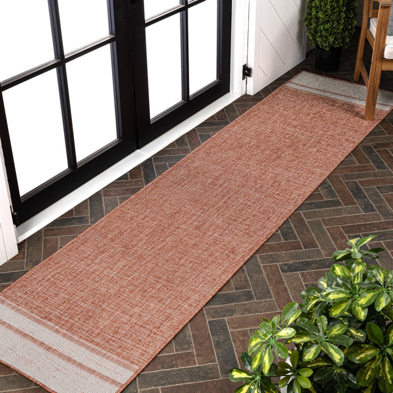 Alda Modern Minimalist Mingled Solid Indoor/Outdoor Area Rug