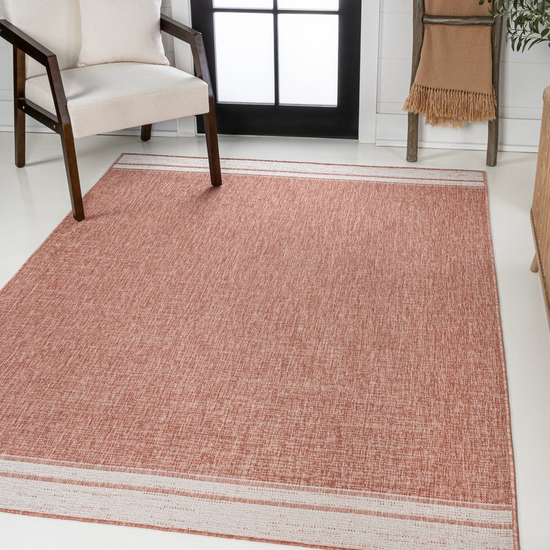 Alda Modern Minimalist Mingled Solid Indoor/Outdoor Area Rug
