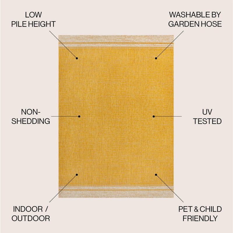 Alda Modern Minimalist Mingled Solid Indoor/Outdoor Area Rug