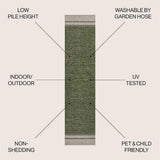 Alda Modern Minimalist Mingled Solid Indoor/Outdoor Area Rug