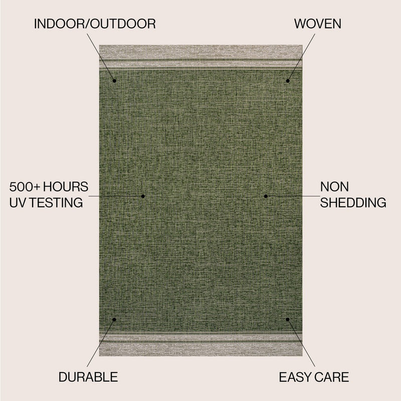 Alda Modern Minimalist Mingled Solid Indoor/Outdoor Area Rug