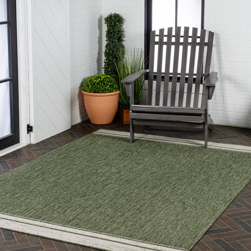 Alda Modern Minimalist Mingled Solid Indoor/Outdoor Area Rug