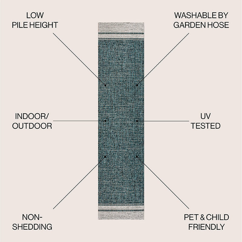 Alda Modern Minimalist Mingled Solid Indoor/Outdoor Area Rug