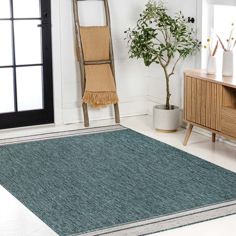 Alda Modern Minimalist Mingled Solid Indoor/Outdoor Area Rug