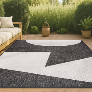Lucian Modern Geometric Abstract Two-tone Indoor/Outdoor Area Rug