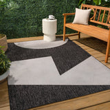 Lucian Modern Geometric Abstract Two-tone Indoor/Outdoor Area Rug