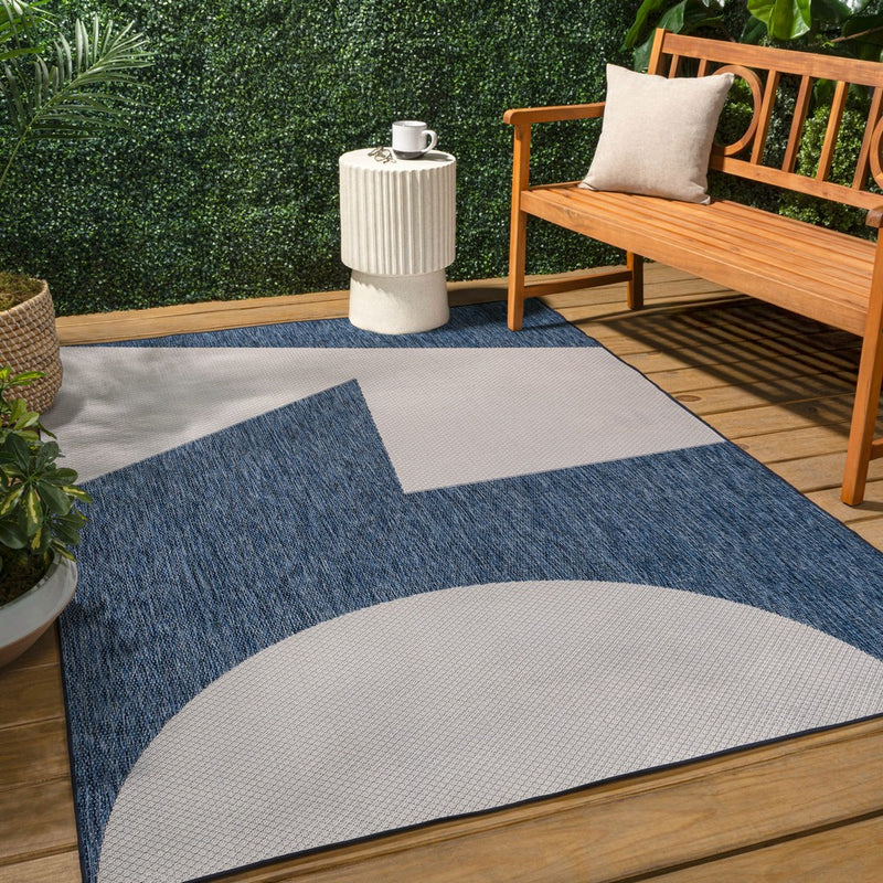 Lucian Modern Geometric Abstract Two-tone Indoor/Outdoor Area Rug