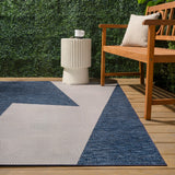 Lucian Modern Geometric Abstract Two-tone Indoor/Outdoor Area Rug
