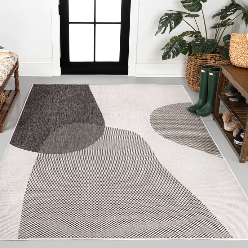 Zia Modern Geometric Organic Shapes Indoor/Outdoor Area Rug