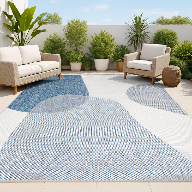 Zia Modern Geometric Organic Shapes Indoor/Outdoor Area Rug