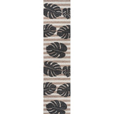 Allison Classic Beach Stripe And Monstera Leaf Indoor/Outdoor Area Rug