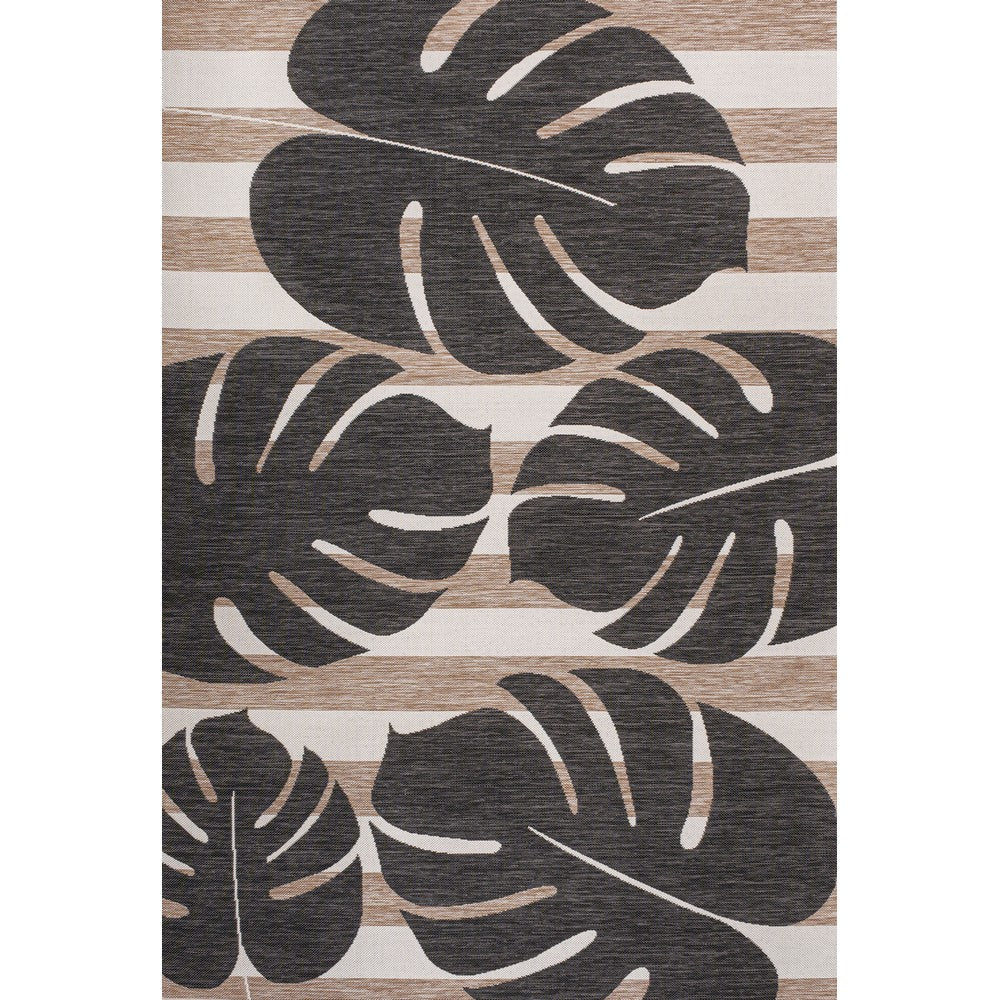 JONATHAN Y | Allison Classic Beach Stripe And Monstera Leaf Indoor